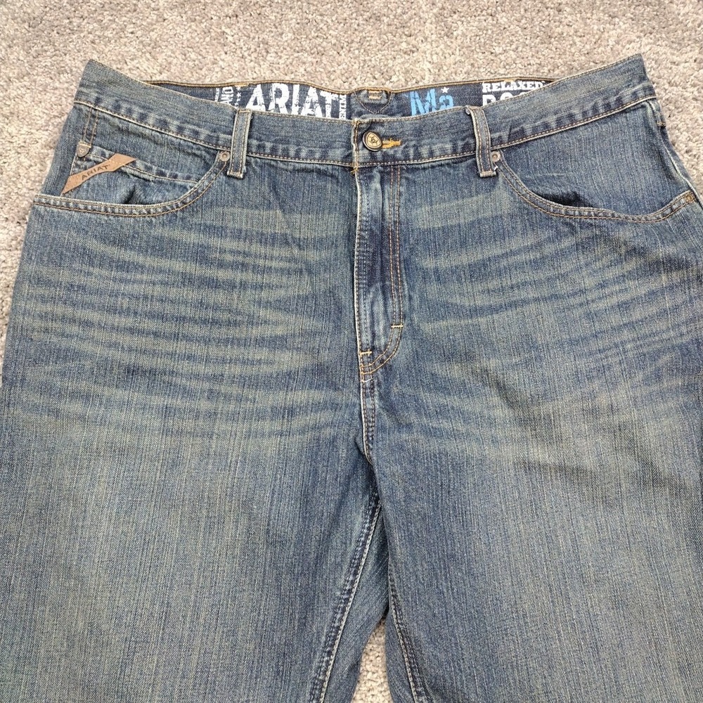 ARIAT M2 Men's 38x36 RELAXED BOOT CUT STITCH 100% COTTON JEANS Mexico Made - Picture 2 of 16